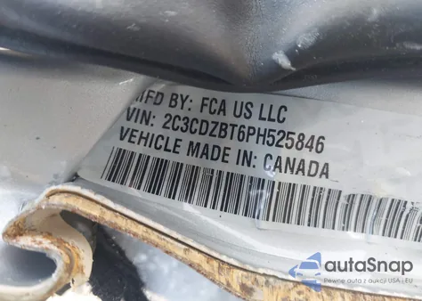 2023 Dodge Challenger R/T из США, поврежденный, VIN 2C3CDZBT6PH525846